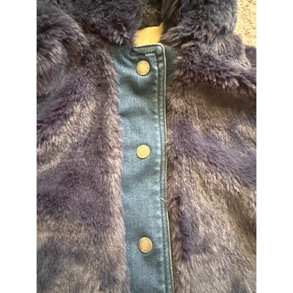 Stella McCartney Kids Faux Fur & Denim Hooded Jacket – Size 8 (130/64) - Picture 10 of 11